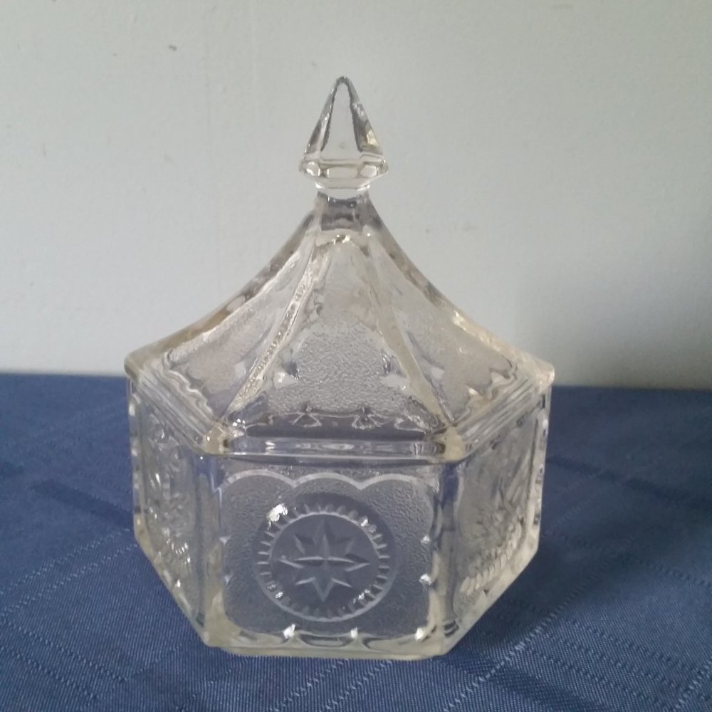 Vintage Glass Candy dish w/lid - Picture 2 of 6